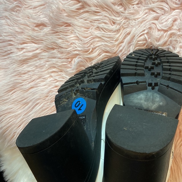 French Connection Jasmine White Lug Sole Platform Heels Booties Ankle Bo… - Picture 7 of 9